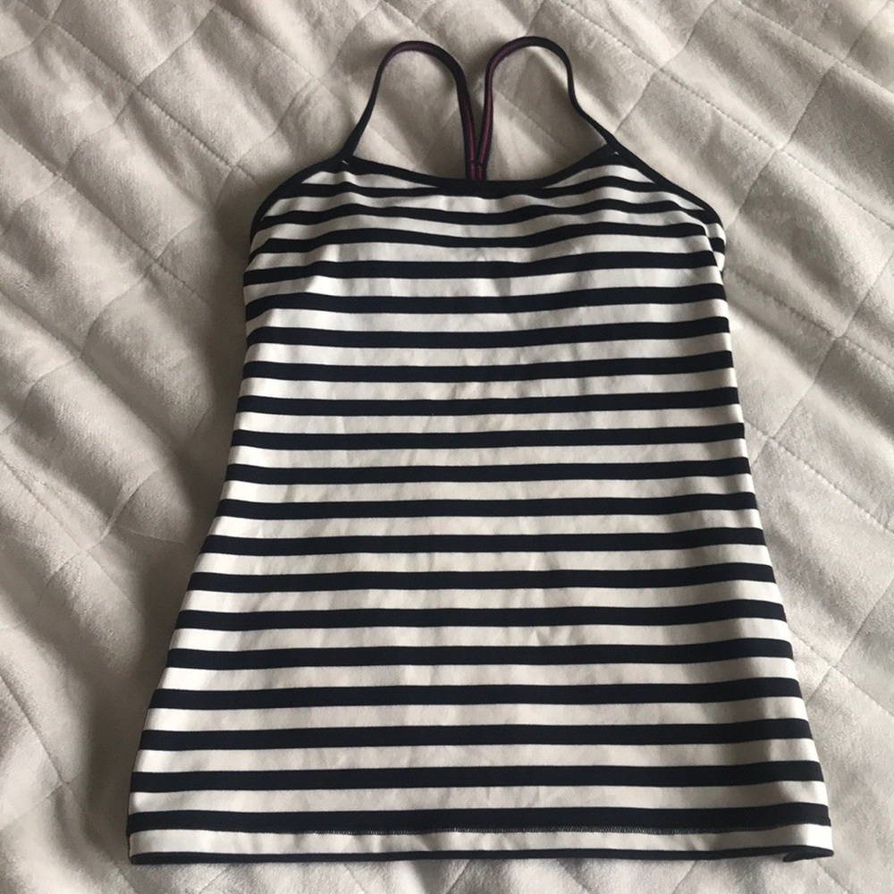 Lululemon Striped Y Back Athletic Tank Top